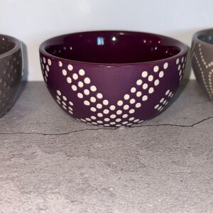 Threshold Gray and Cream Patterned Dip Bowl Set of 3